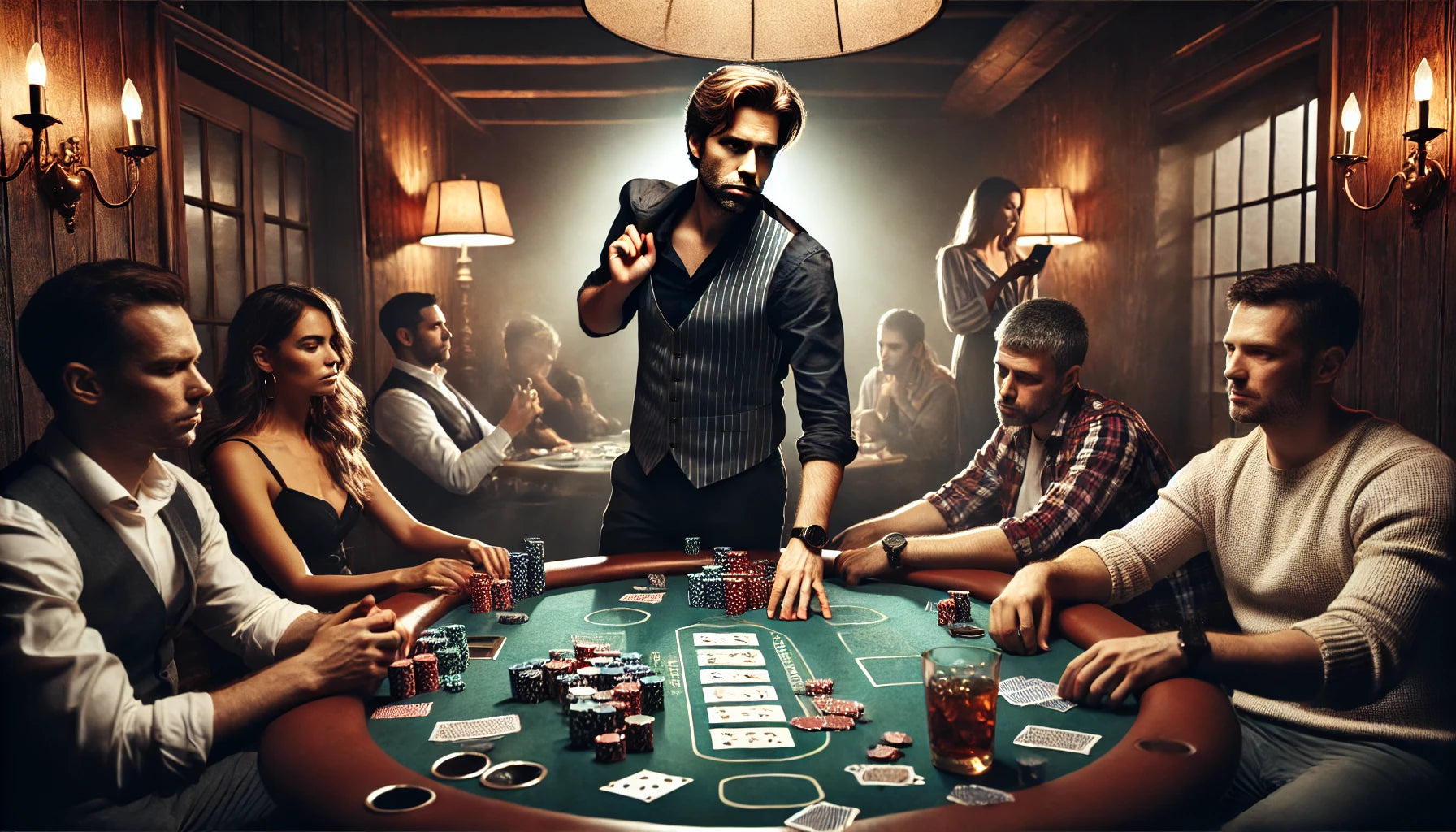 Homme quittant une table de poker